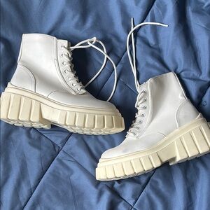 Women's White Platform Boots
